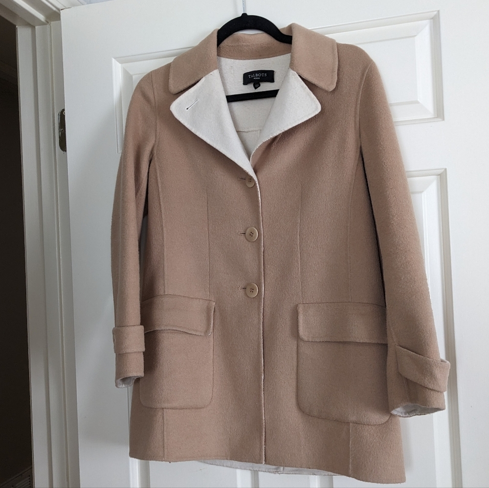Talbot's beige and cream colored coat 2p